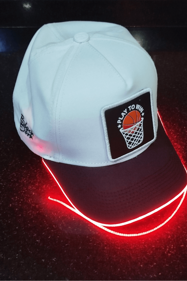 Basket Bench Siyah-Beyaz LED'li Beyzbol Şapka