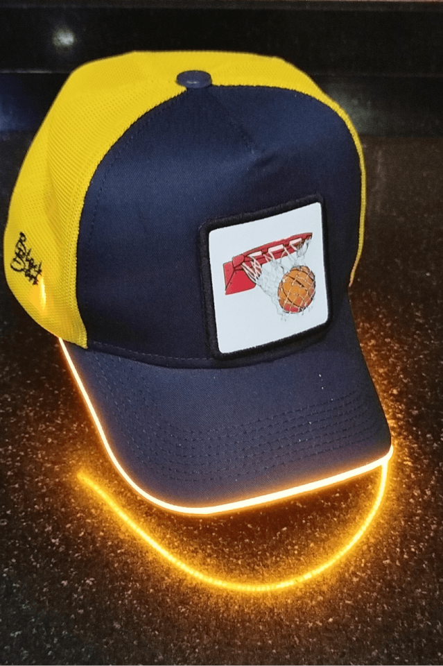 Basket Bench Sarı-Lacivert LED'li Beyzbol Şapka