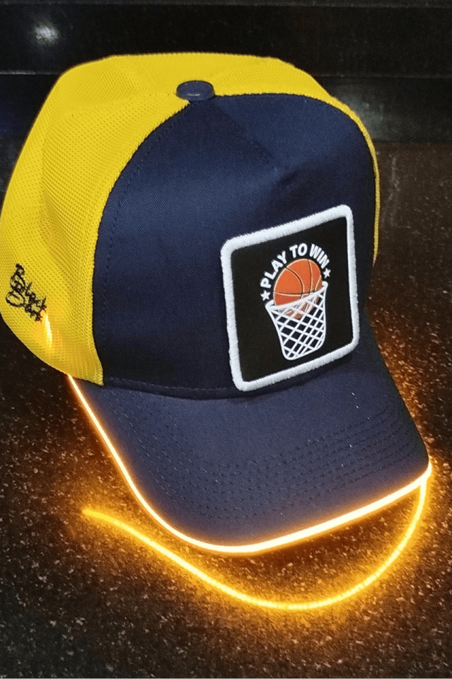 Basket Bench Sarı-Lacivert LED'li Beyzbol Şapka