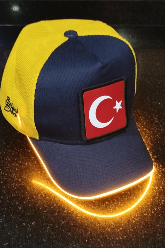 Bayrak Bench Sarı-Lacivert LED'li Beyzbol Şapka