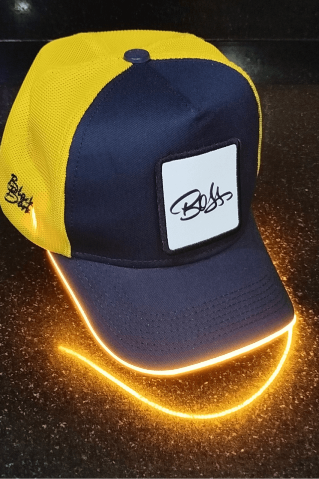 Patron Bench Sarı-Lacivert LED'li Beyzbol Şapka