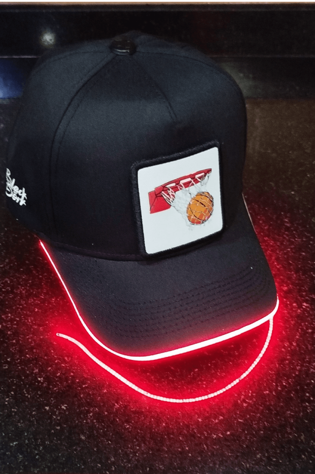 Basket Bench Siyah LED'li Beyzbol Şapka