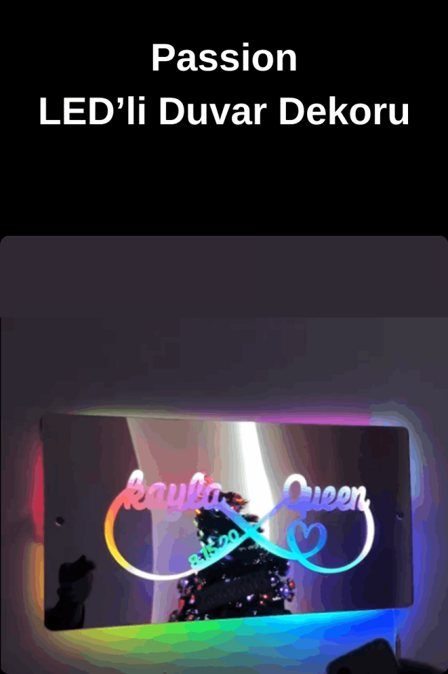 Kişiselleştirilmiş LED'li Duvar Dekoru-Kendi Metnini Yaz