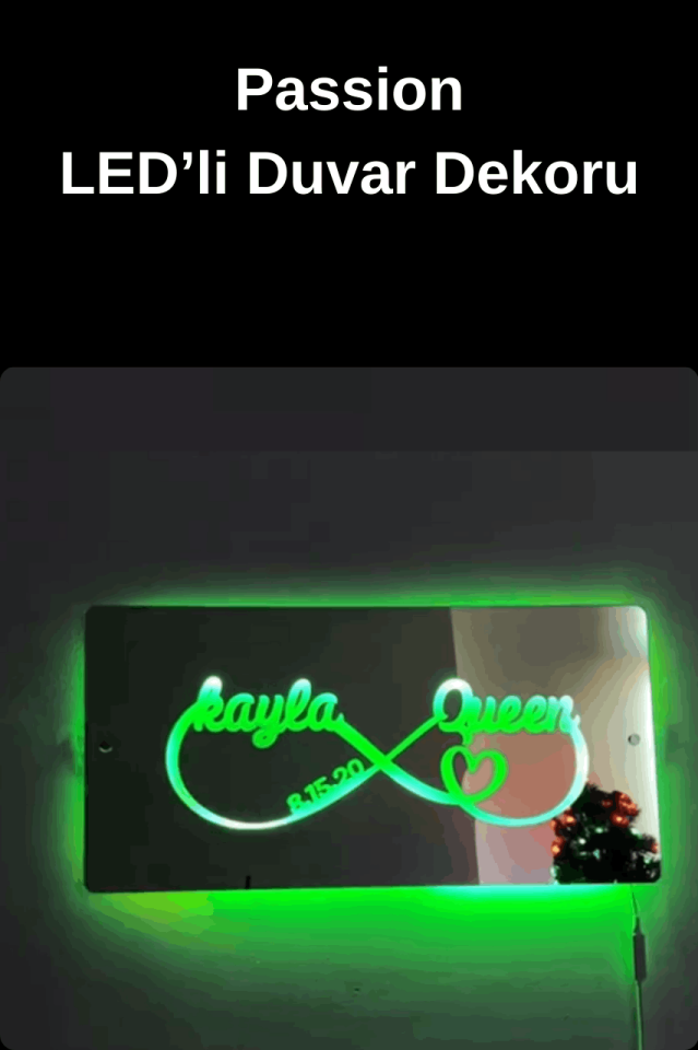 Kişiselleştirilmiş LED'li Duvar Dekoru-Kendi Metnini Yaz