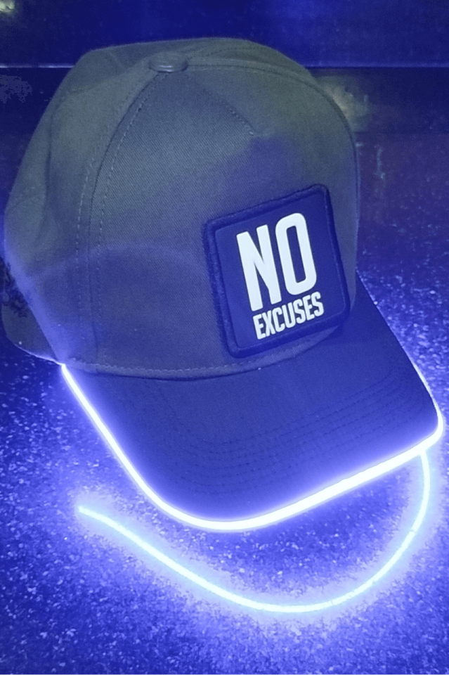 No Excuses Bench Yeşil-Siyah LED'li Beyzbol Şapka