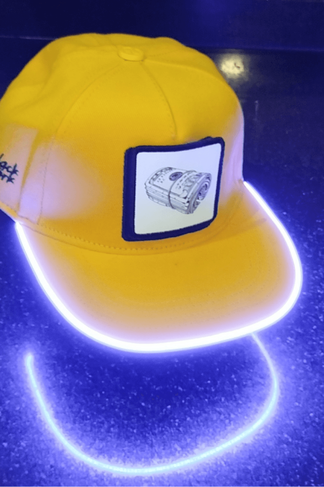 Money Bench Sarı LED'li Hip Hop Şapka