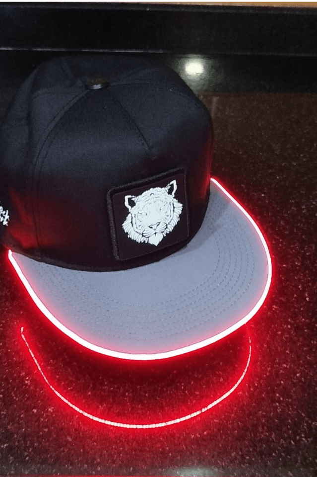 Kaplan Bench Siyah-Gri LED'li Hip Hop Şapka