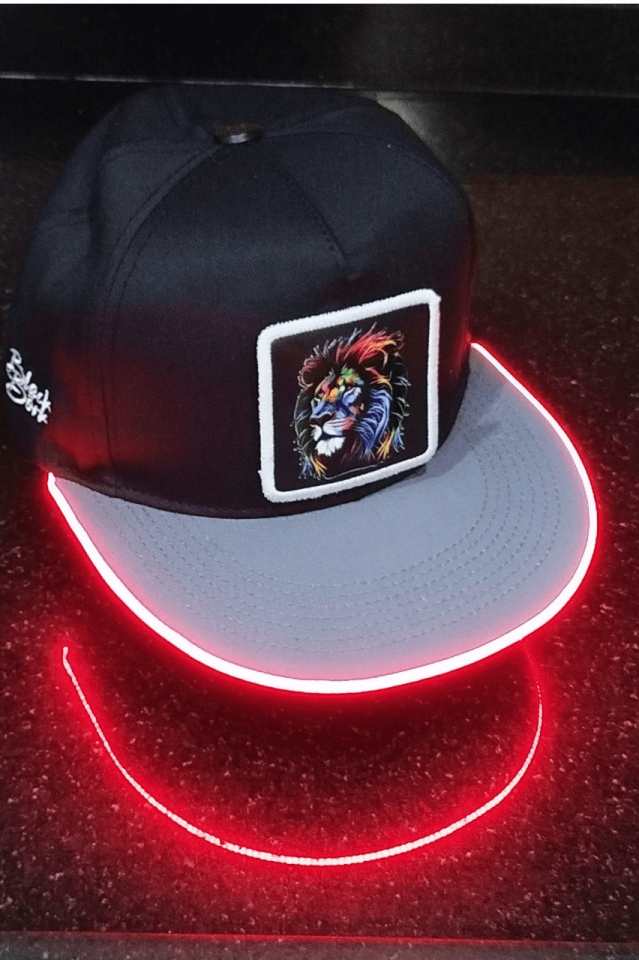 Aslan Bench Siyah-Gri LED'li Hip Hop Şapka