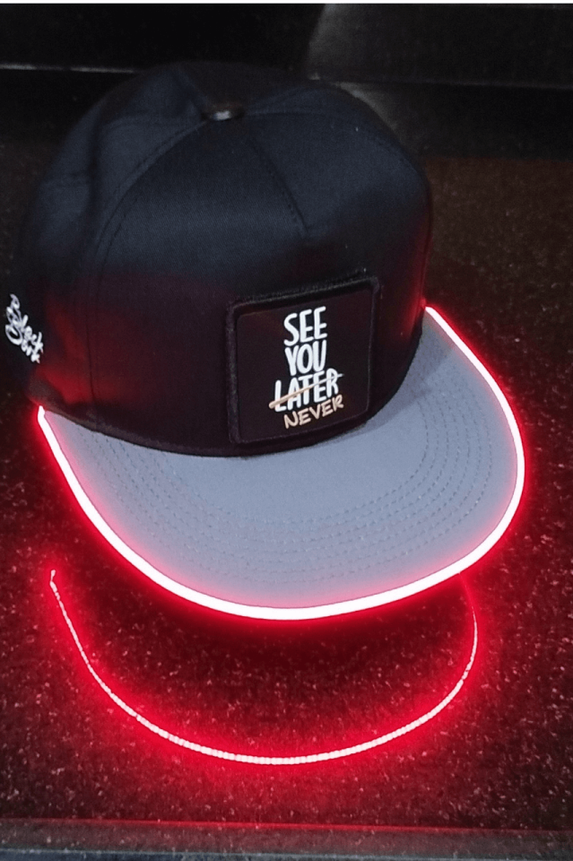 See You Later Bench Siyah-Gri LED'li Hip Hop Şapka
