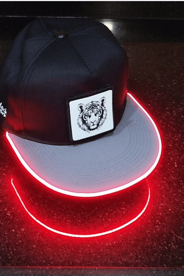 Kaplan Bench Siyah-Gri LED'li Hip Hop Şapka