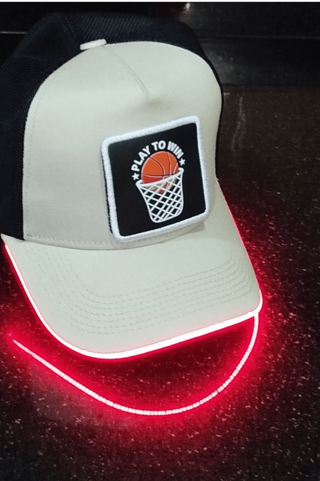 Basket Bench Siyah-Krem LED'li Beyzbol Şapka