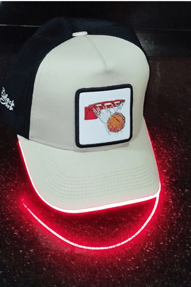 Basket Bench Siyah-Krem LED'li Beyzbol Şapka