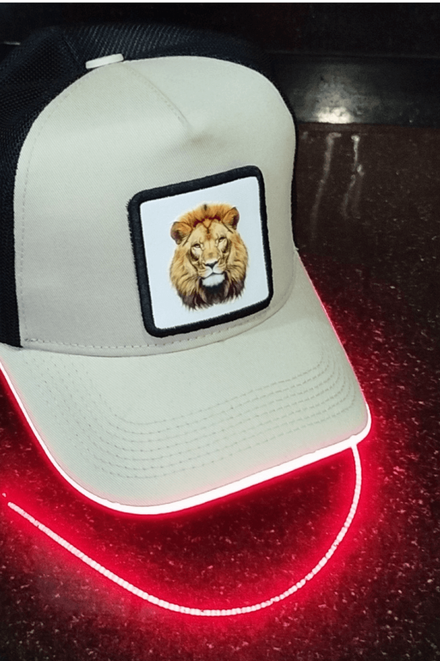 Aslan Bench Siyah-Krem LED'li Beyzbol Şapka