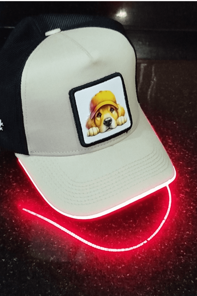 Golden Bench Siyah-Krem LED'li Beyzbol Şapka