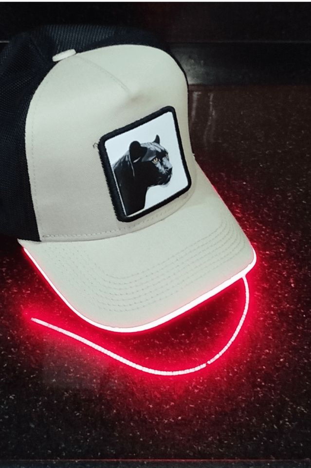 Panter Bench Siyah-Krem LED'li Beyzbol Şapka