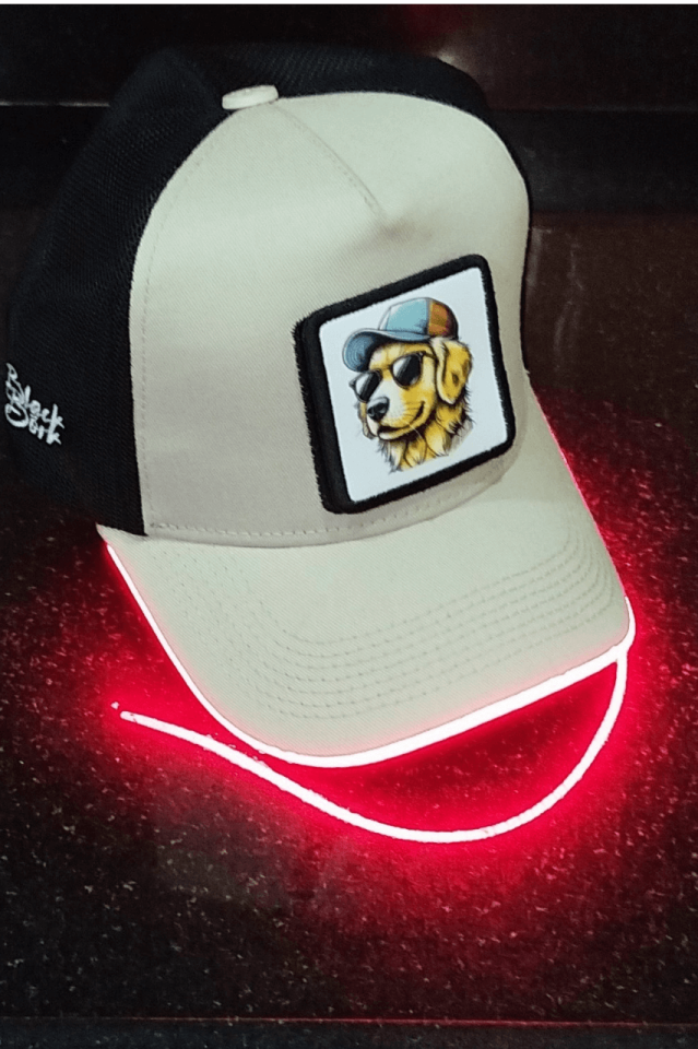 Golden Bench Siyah-Krem LED'li Beyzbol Şapka