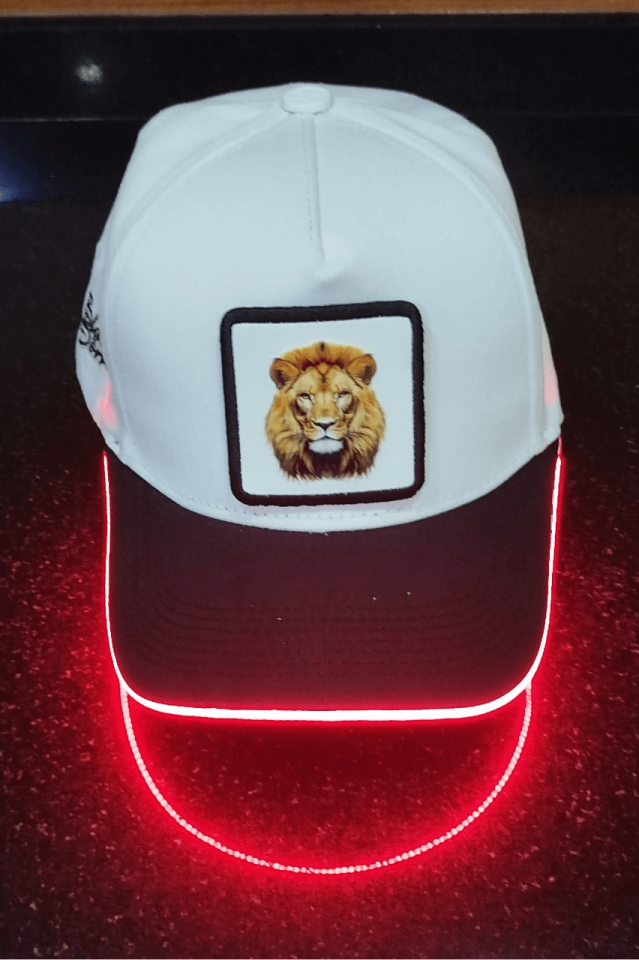 Aslan Bench Siyah-Beyaz LED'li Beyzbol Şapka