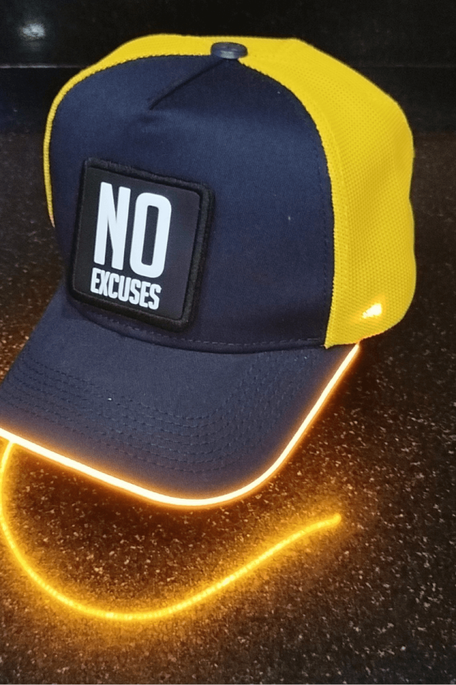 No Excuses Bench Sarı-Lacivert LED'li Beyzbol Şapka