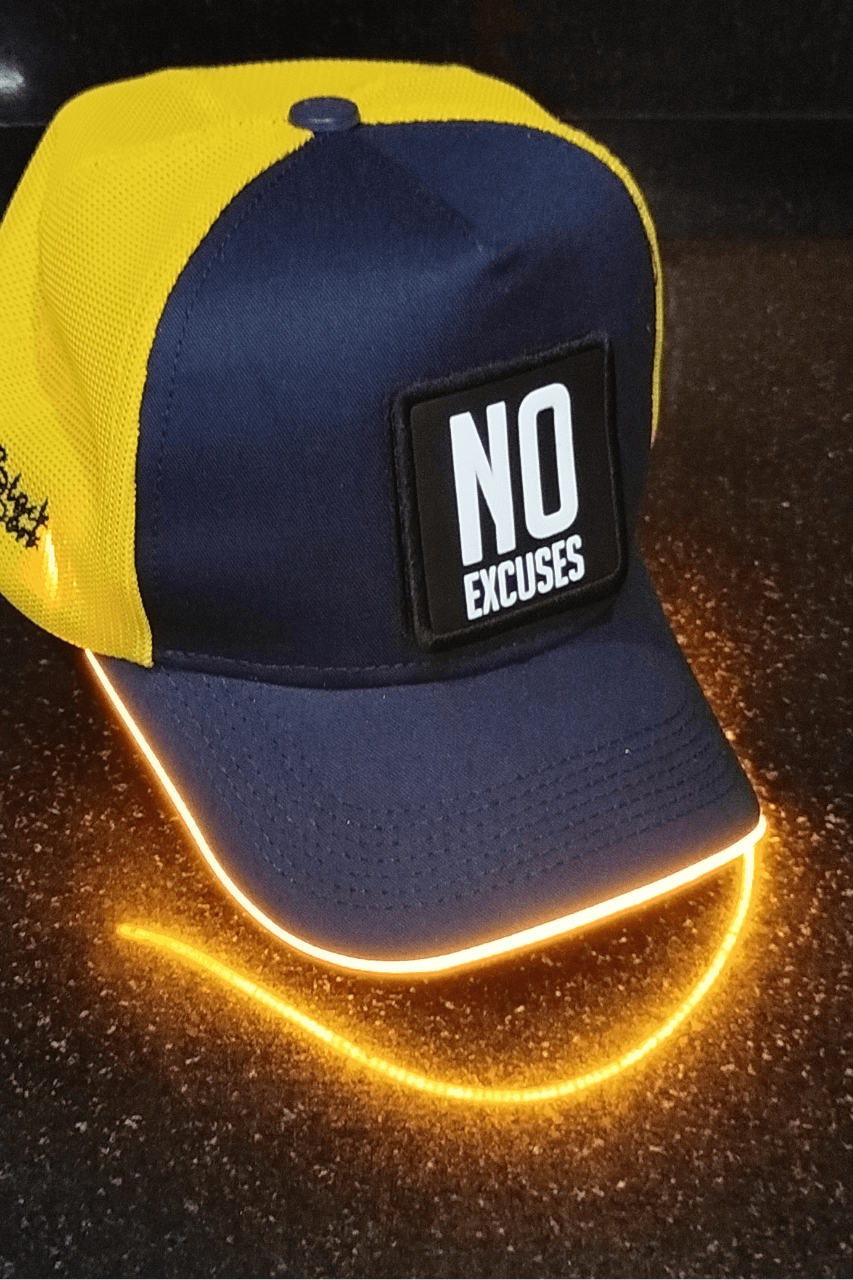 No Excuses Bench Sarı-Lacivert LED'li Beyzbol Şapka