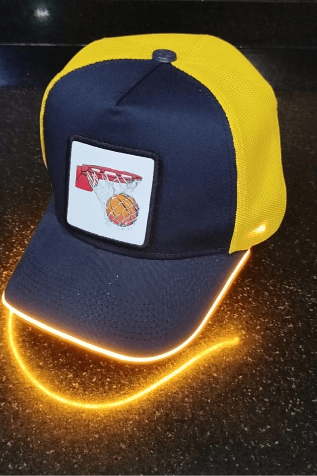 Basket Bench Sarı-Lacivert LED'li Beyzbol Şapka