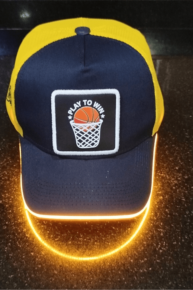 Basket Bench Sarı-Lacivert LED'li Beyzbol Şapka