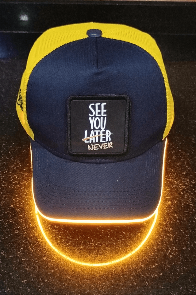 See You Later Bench Sarı-Lacivert LED'li Beyzbol Şapka