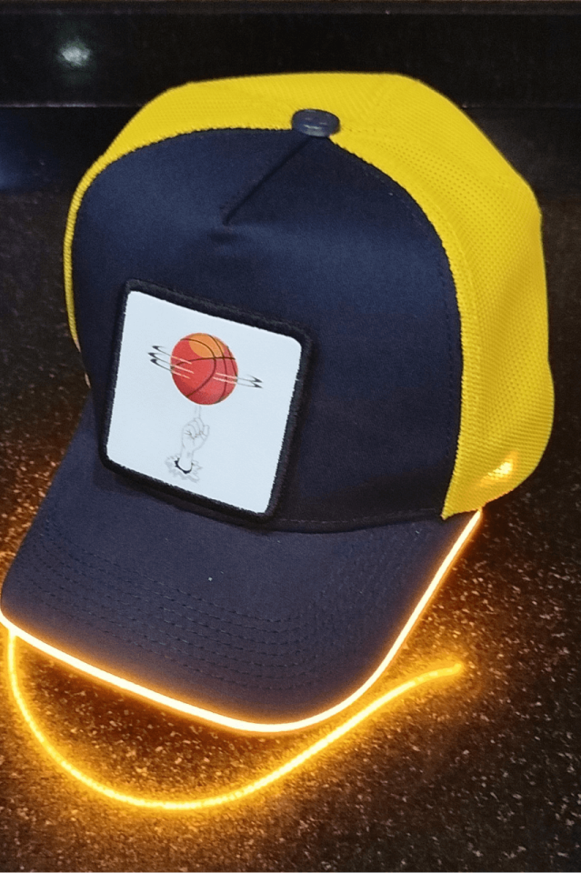 Basket Bench Sarı-Lacivert LED'li Beyzbol Şapka