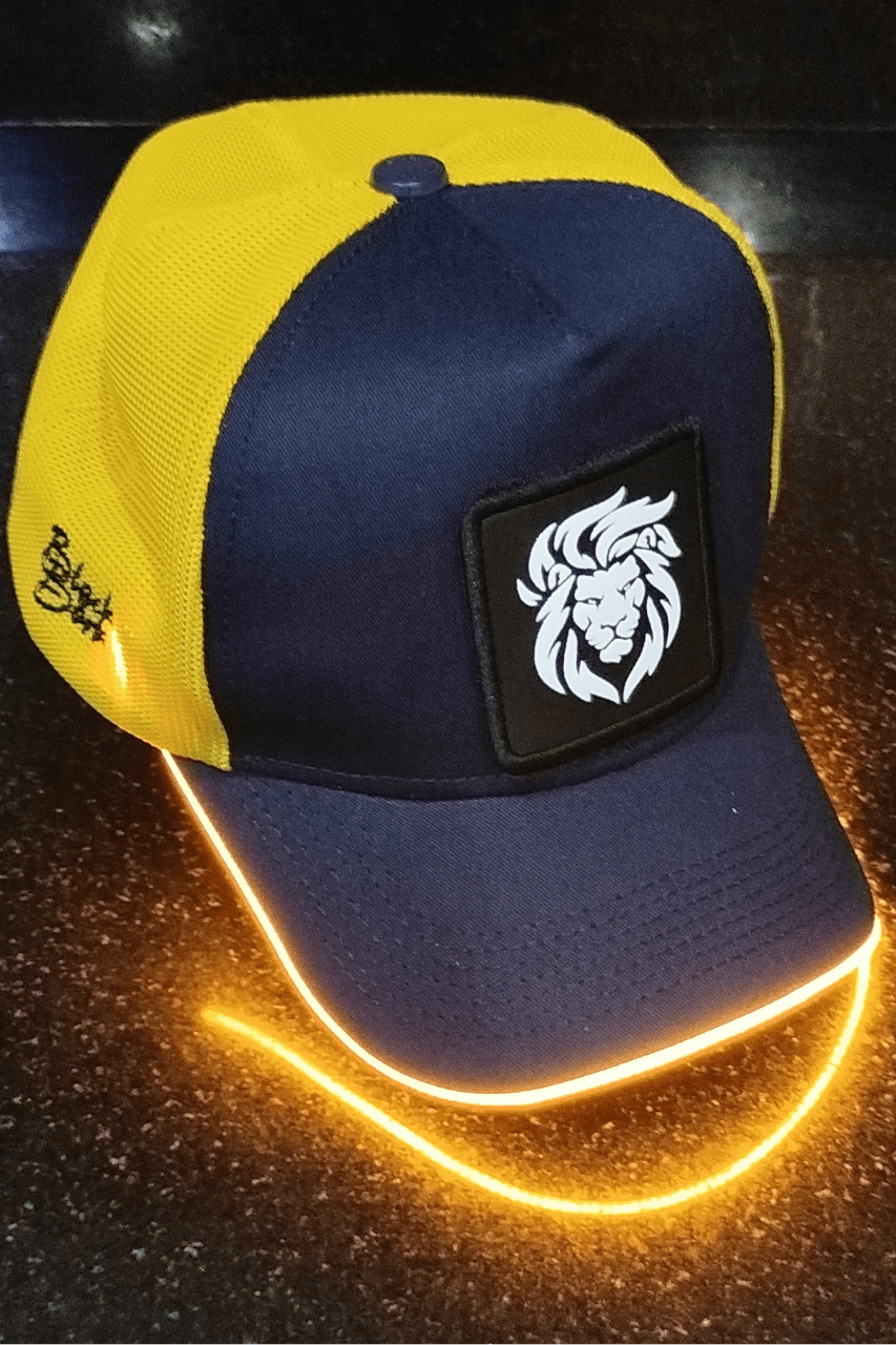 Aslan Bench Sarı-Lacivert LED'li Beyzbol Şapka