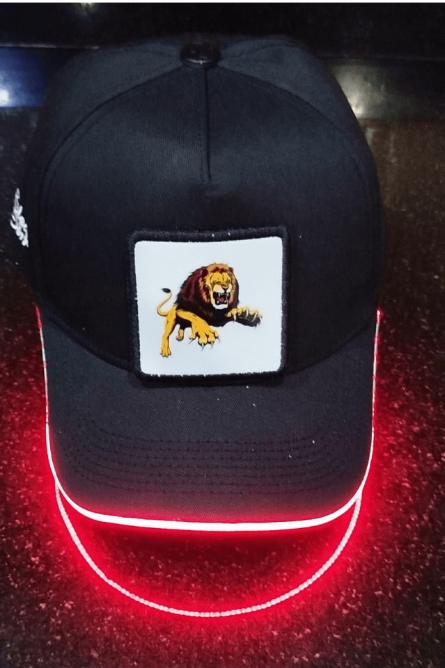 Aslan Bench Siyah LED'li Beyzbol Şapka