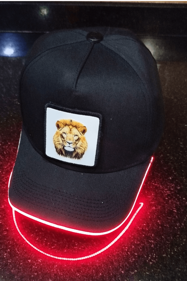 Aslan Bench Siyah LED'li Beyzbol Şapka