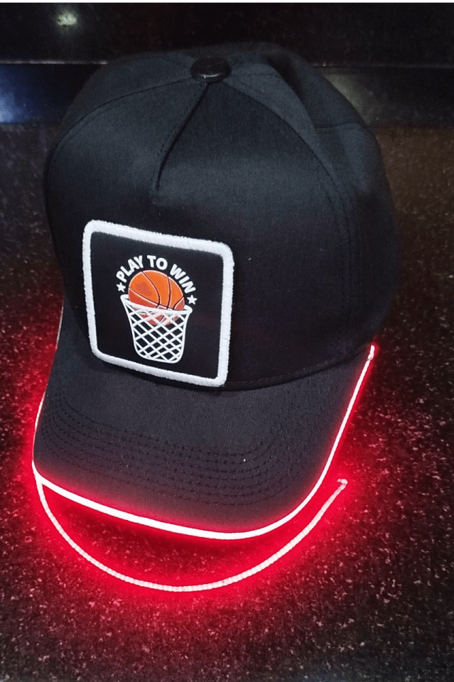 Basket Bench Siyah LED'li Beyzbol Şapka