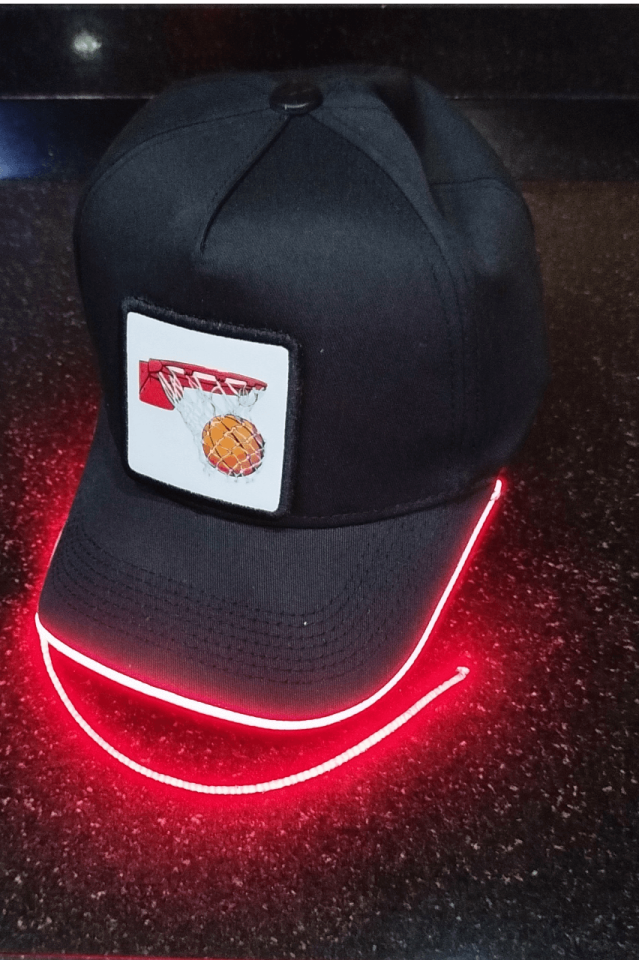 Basket Bench Siyah LED'li Beyzbol Şapka