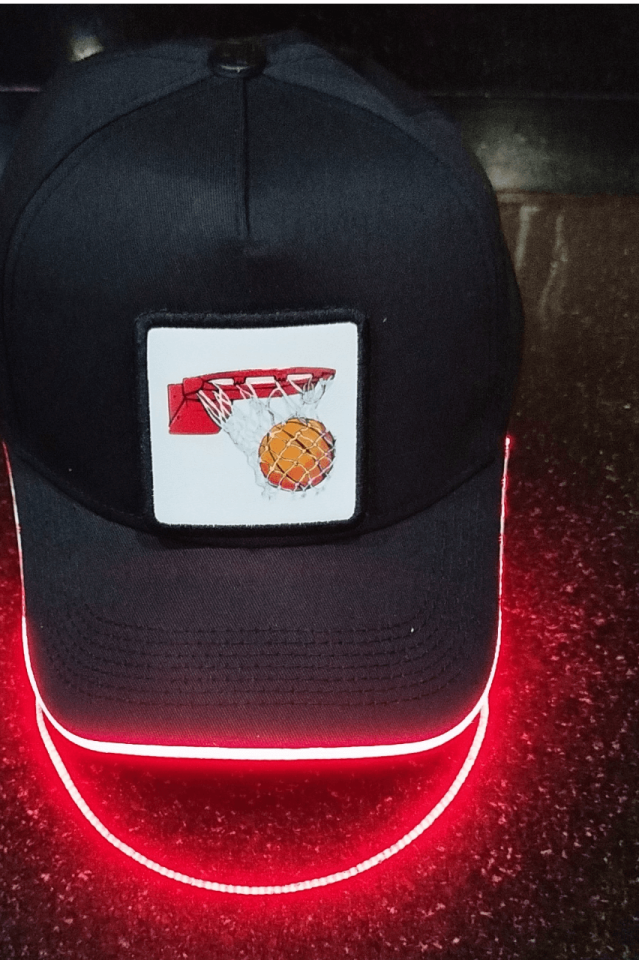 Basket Bench Siyah LED'li Beyzbol Şapka