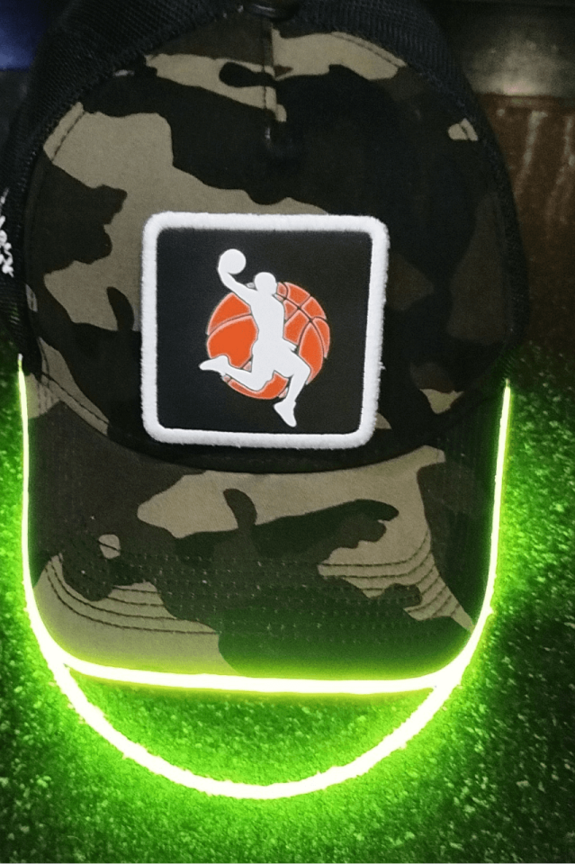 Basket Bench Kamuflaj Yeşil LED'li Beyzbol Şapka