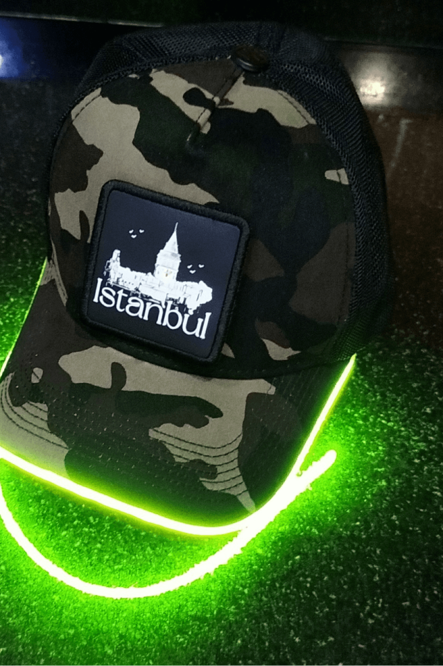 İstanbul Bench Kamuflaj Yeşil LED'li Beyzbol Şapka