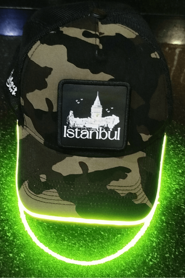 İstanbul Bench Kamuflaj Yeşil LED'li Beyzbol Şapka