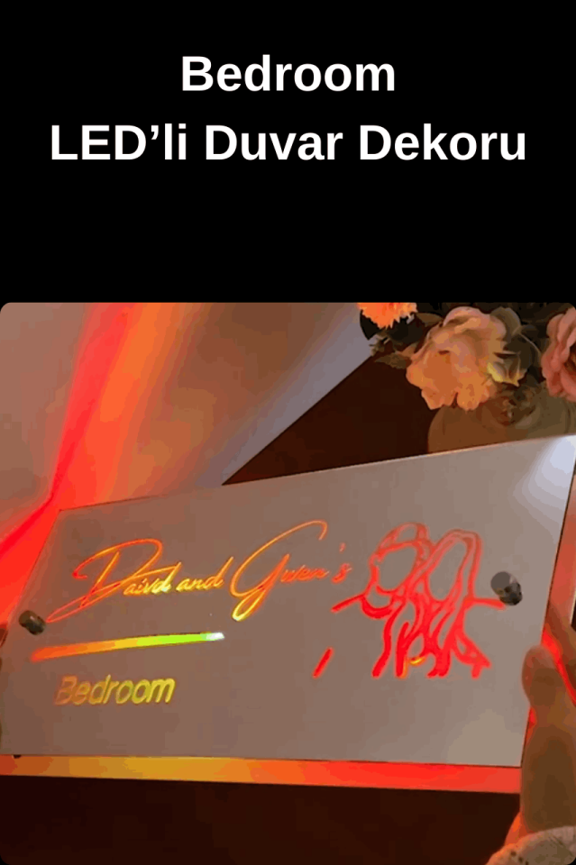 Kişiselleştirilmiş LED'li Duvar Dekoru-Kendi Metnini Yaz