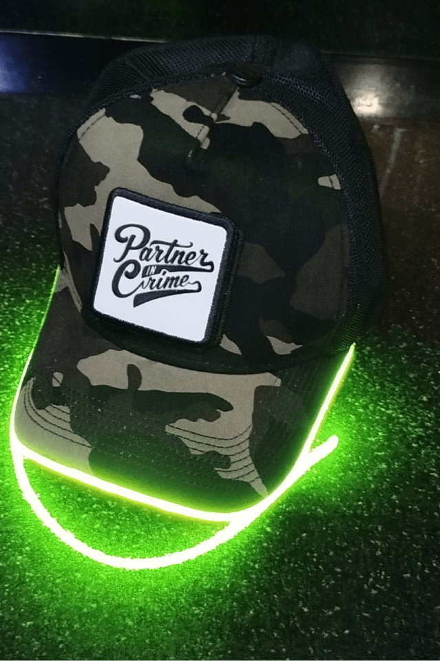 Partner Bench Kamuflaj Yeşil LED'li Beyzbol Şapka