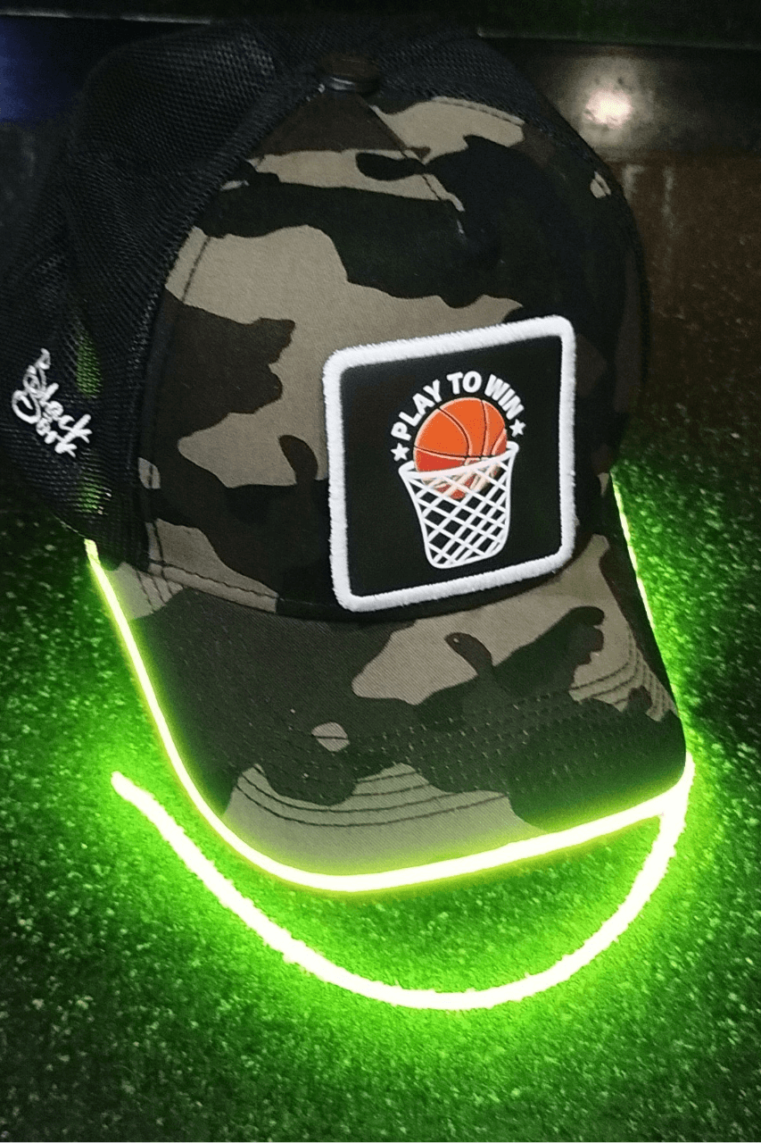 Basket Bench Kamuflaj Yeşil LED'li Beyzbol Şapka
