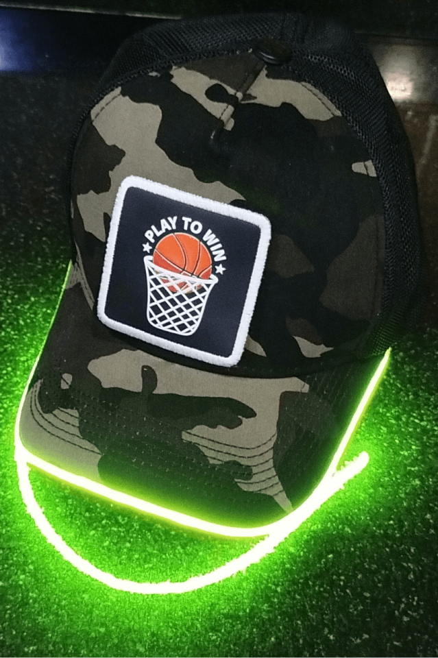 Basket Bench Kamuflaj Yeşil LED'li Beyzbol Şapka