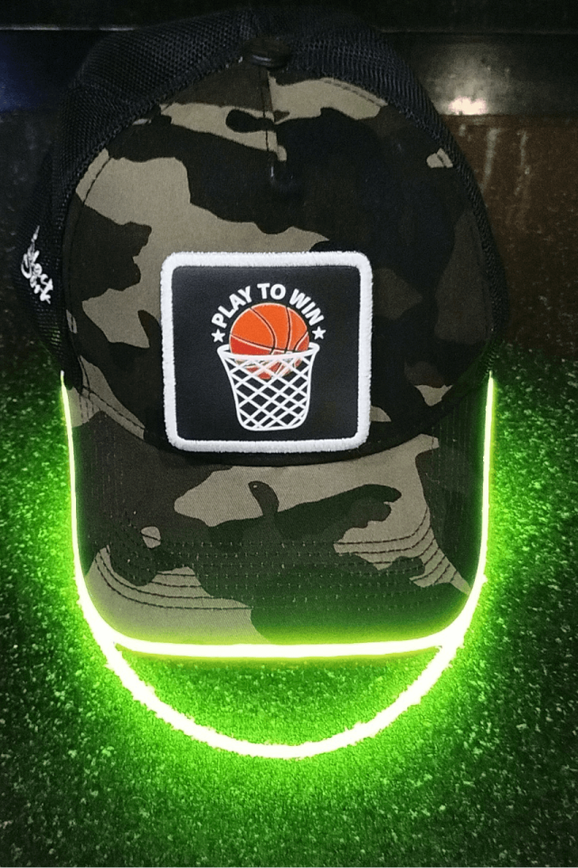 Basket Bench Kamuflaj Yeşil LED'li Beyzbol Şapka
