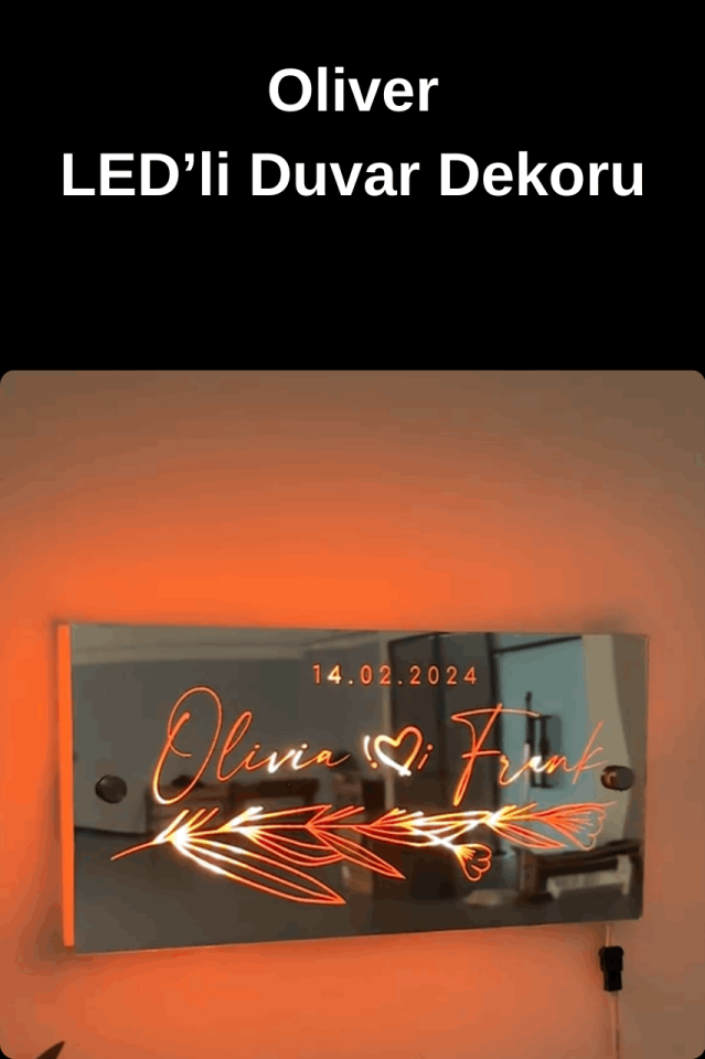 Kişiselleştirilmiş LED'li Duvar Dekoru-Kendi Metnini Yaz