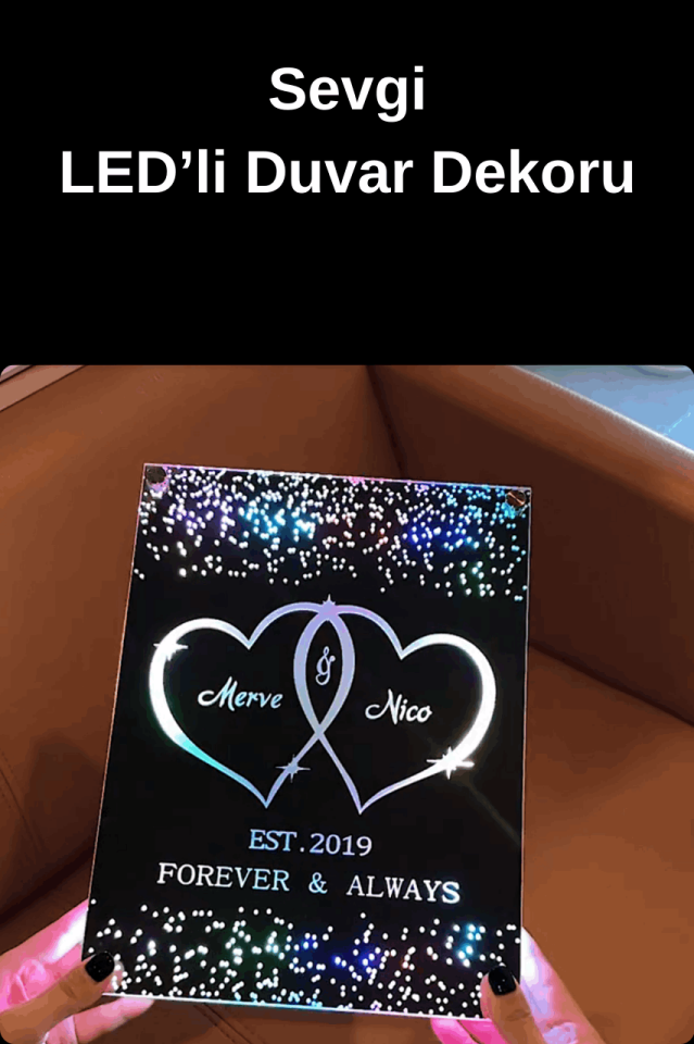 Kişiselleştirilmiş LED'li Duvar Dekoru-Kendi Metnini Yaz