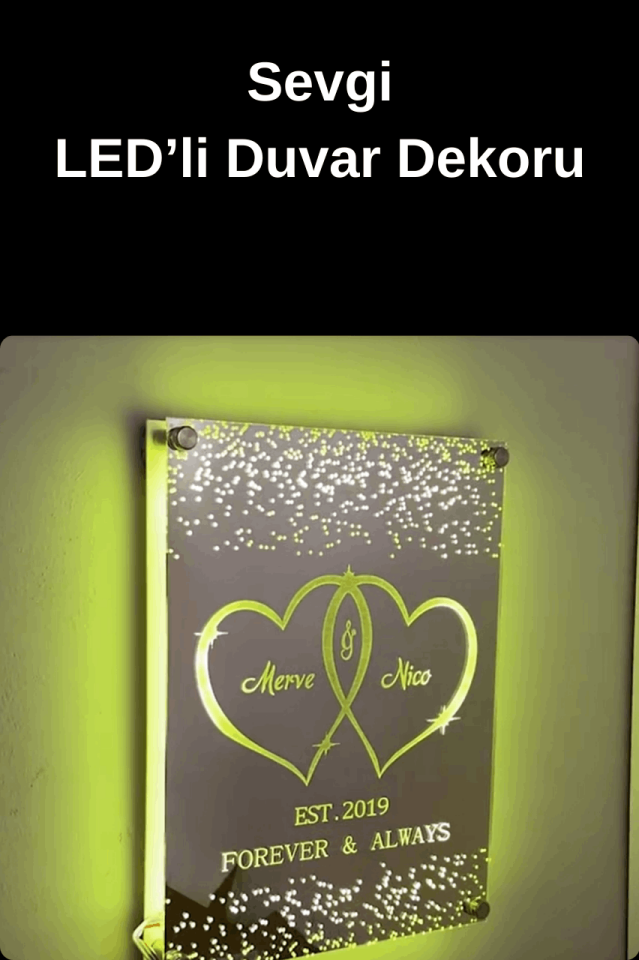 Kişiselleştirilmiş LED'li Duvar Dekoru-Kendi Metnini Yaz