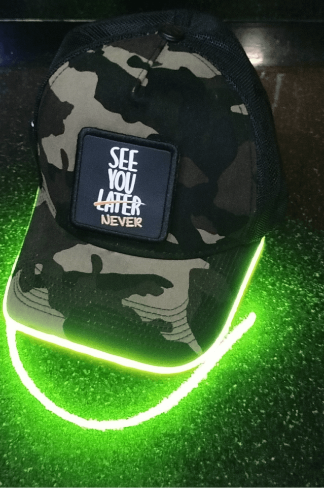 See You Later Bench Kamuflaj Yeşil LED'li Beyzbol Şapka