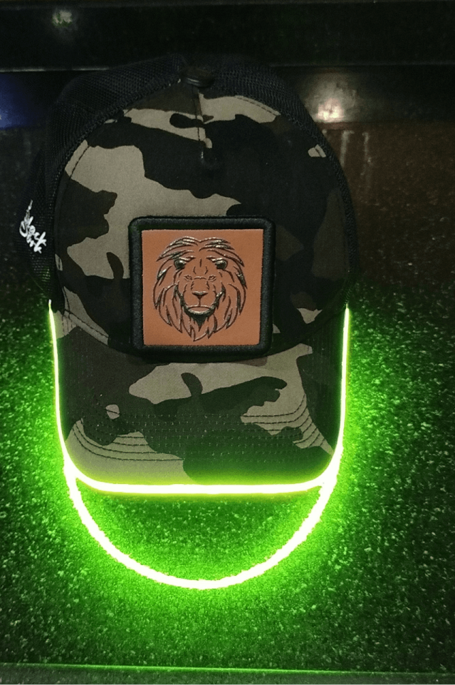 Aslan Bench Kamuflaj Yeşil LED'li Beyzbol Şapka