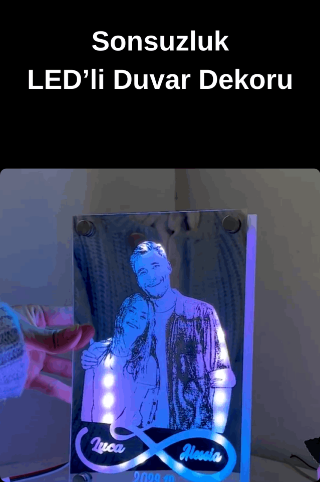 Kişiselleştirilmiş LED'li Duvar Dekoru-Kendi Metnini Yaz