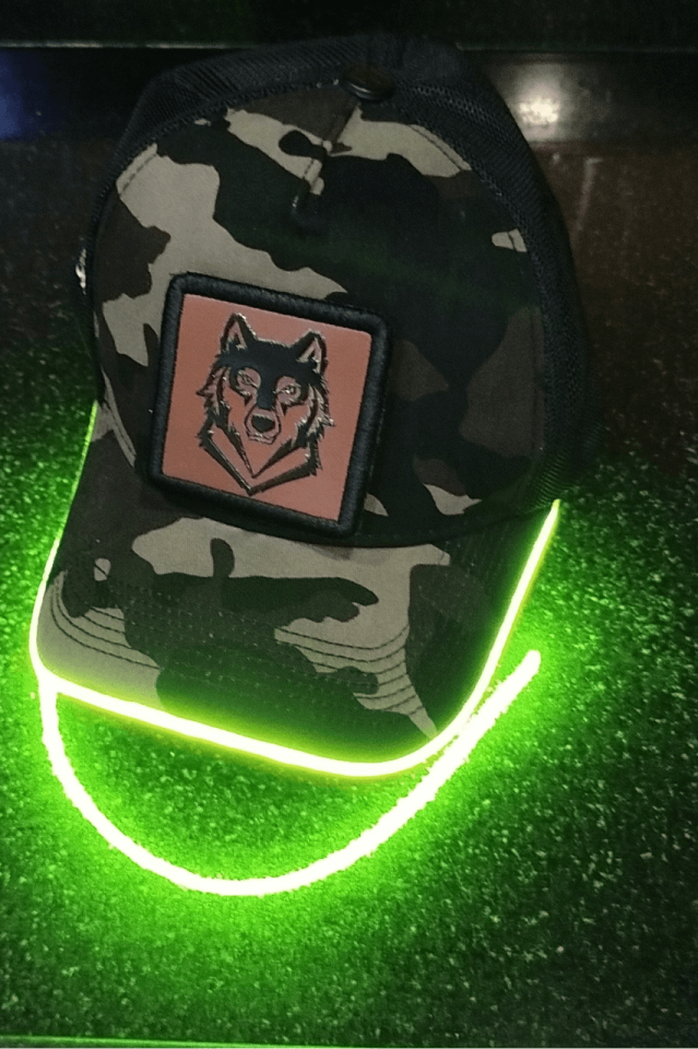 Kaplan Bench Kamuflaj Yeşil LED'li Beyzbol Şapka