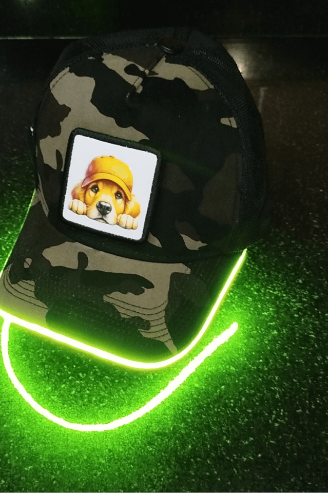 Golden Bench Kamuflaj Yeşil LED'li Beyzbol Şapka