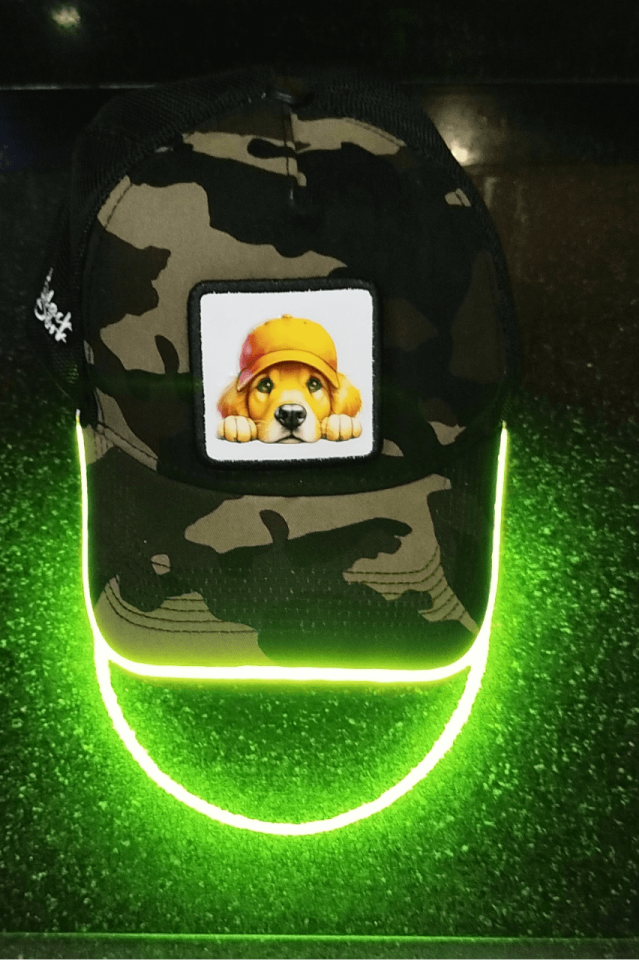 Golden Bench Kamuflaj Yeşil LED'li Beyzbol Şapka